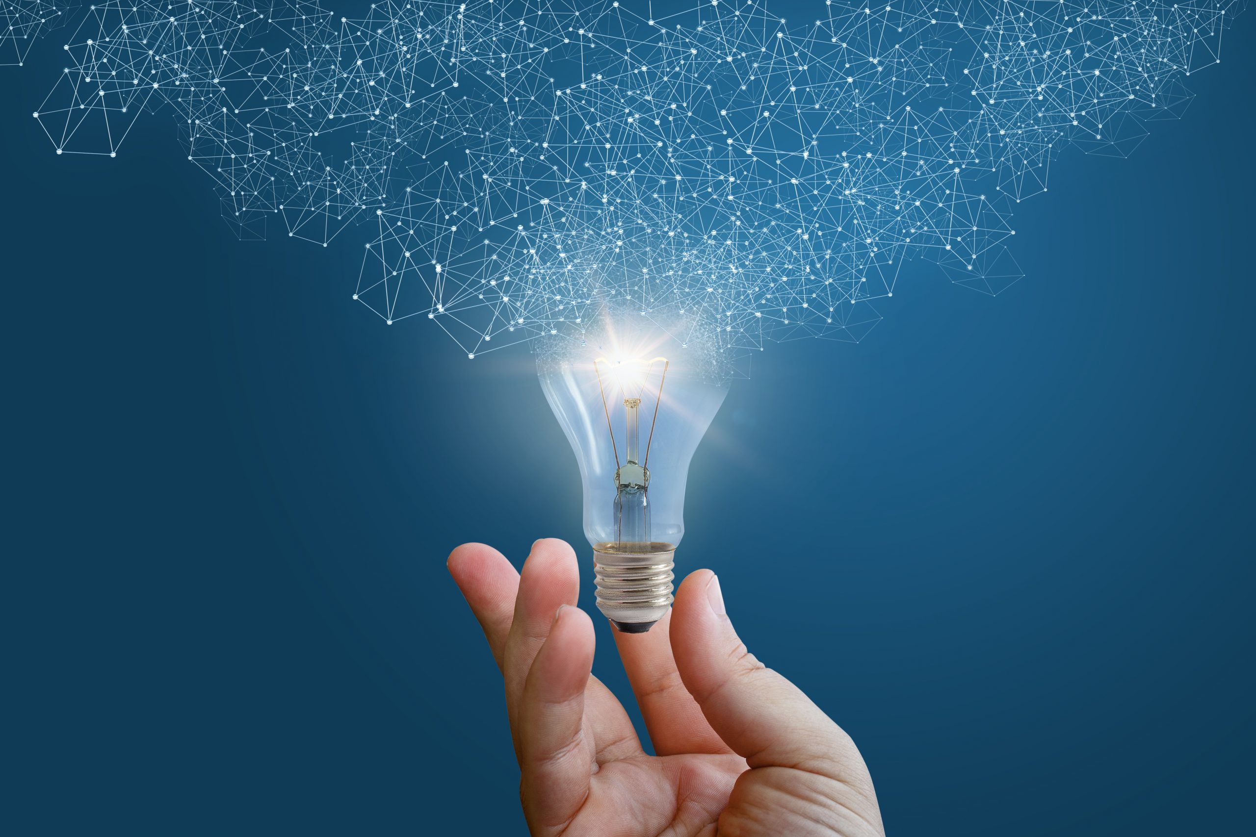 Innovative idea in businessman hand